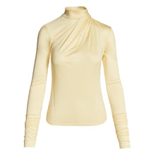  JAMIE IVORY SILK JERSEY MOCK NECK TOP